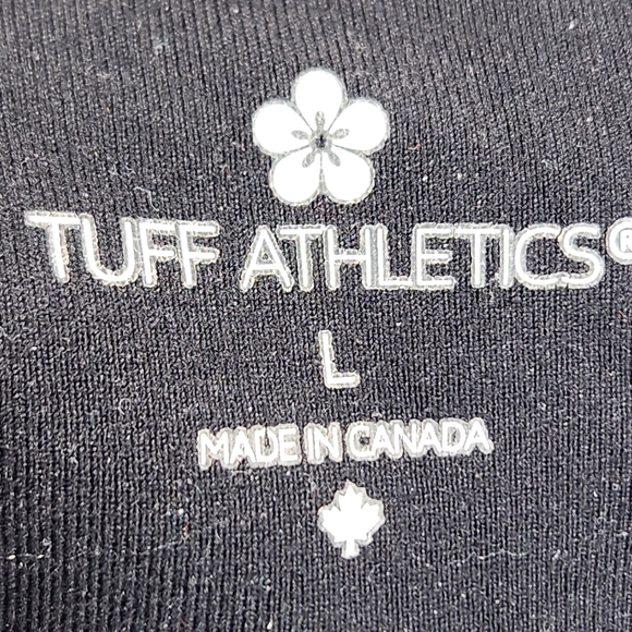 Tuff Athletics Purple Wavy Pattern Athletic Leggings w/Zipper Pocket Size Large - Picture 6 of 9